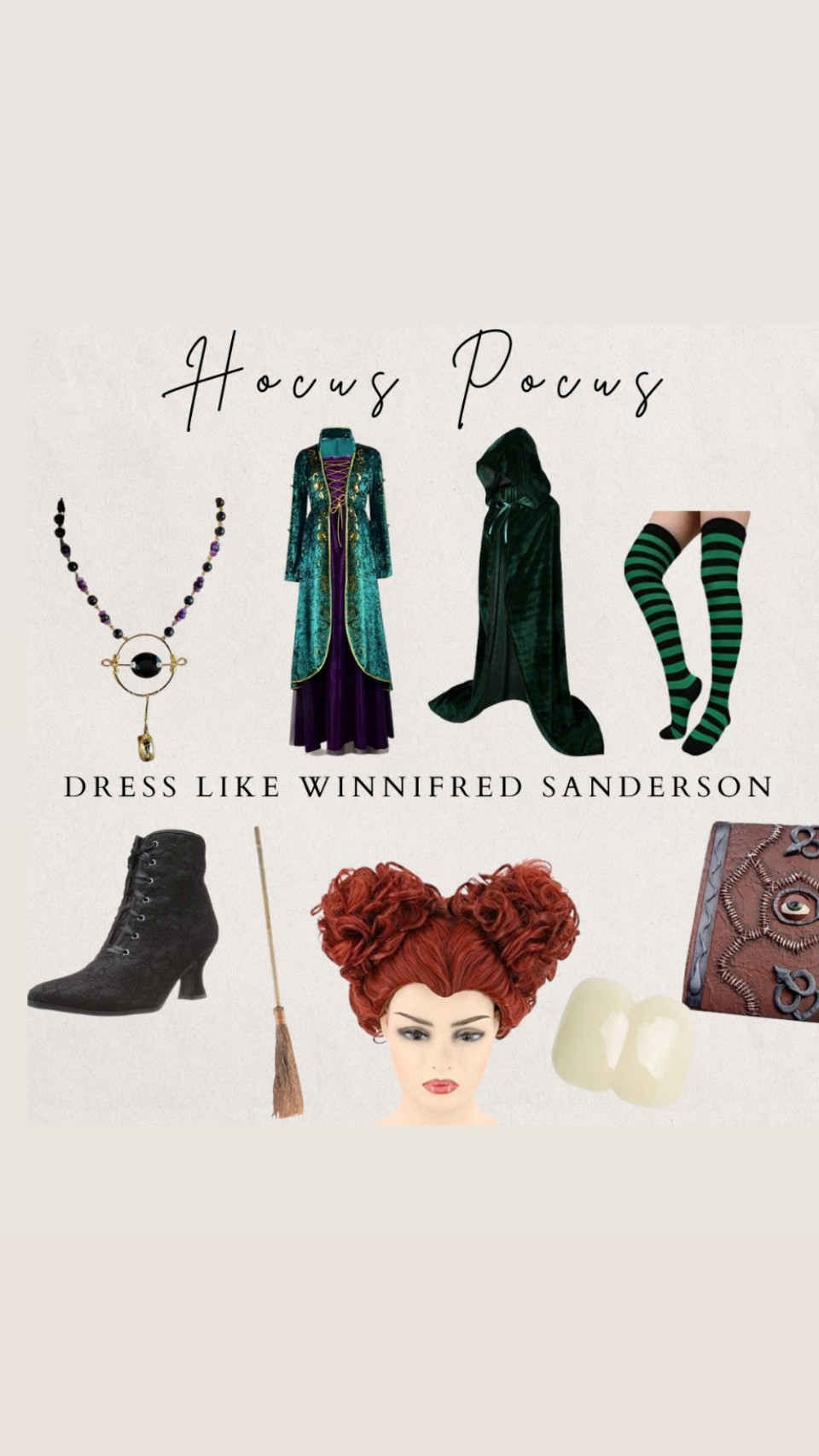 Dress like Winnifred Sanderson from Hocus Pocus.