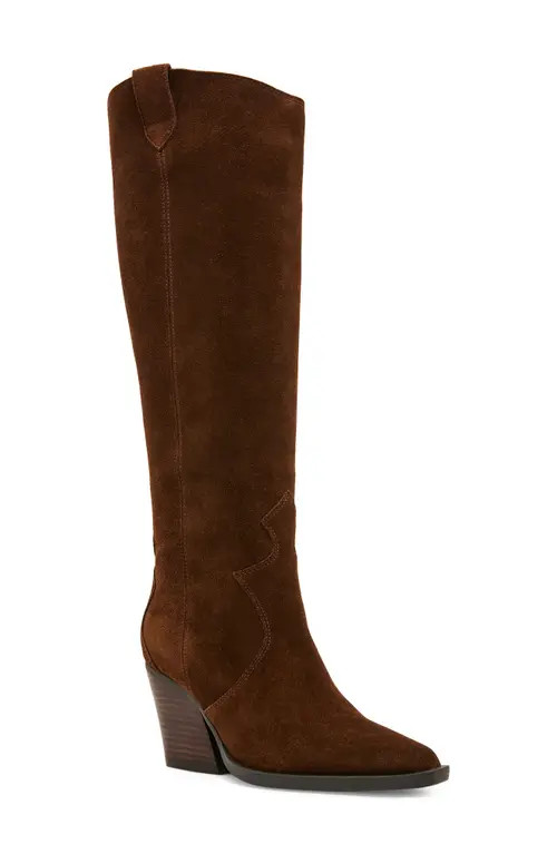 Blondo Opal Waterproof Leather Knee High Boot in Chocolate Suede at Nordstrom, Size 5.5 | Nordstrom