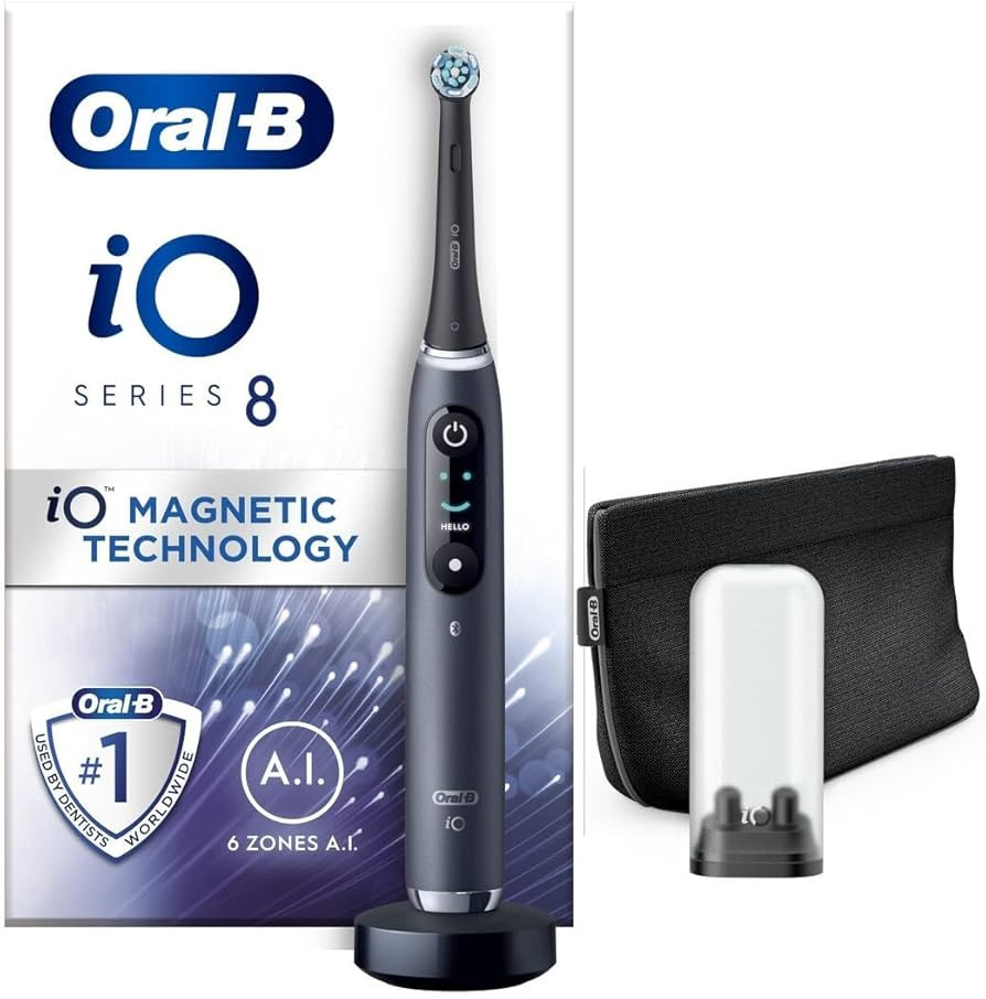 Oral-B iO8 Electric Toothbrush For Adults, App Connected Handle, 1 Ultimate Clean Toothbrush Head... | Amazon (UK)