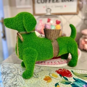 Flocked Grass Green Easter Dachshund Dog Statue NWT | Poshmark