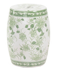 17.25 Chinoiserie Pinwheel Flower Decorative Ceramic Stool | TJ Maxx