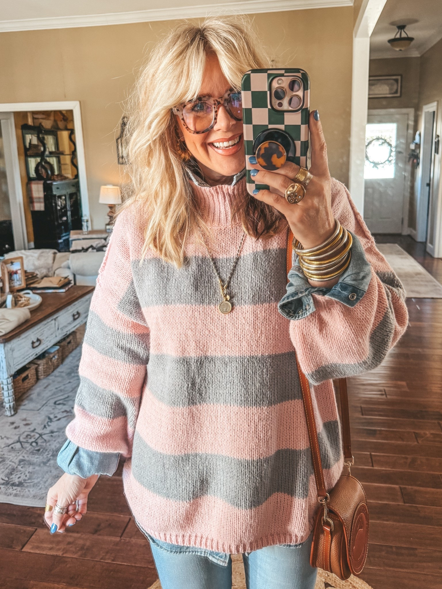 This sweater is so soft and perfect for VDAY & spring 💖🌸
I’m in a medium in both tops and sized up in jeans 


#LTKOver40 #LTKootd #LTKValentine