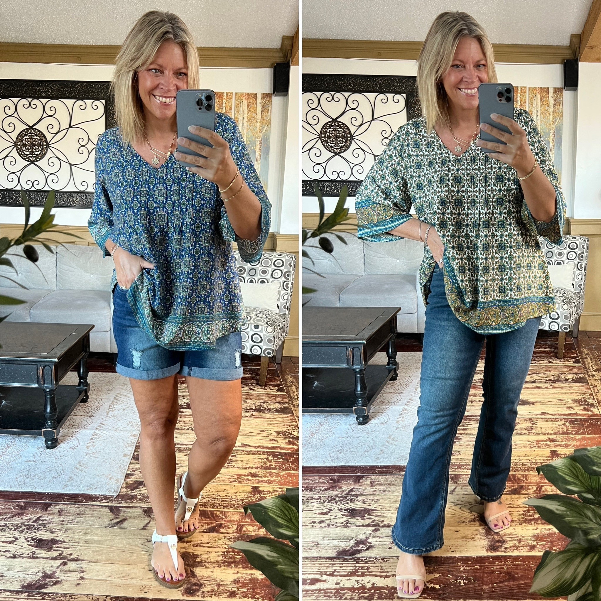 Spring tops size 12, shorts & jeans size 14. 

#LTKSeasonal #LTKMidsize #LTKOver40