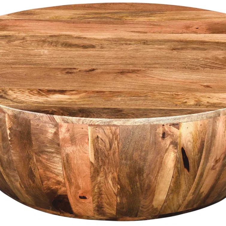 Cassius Solid Wood Drum Coffee Table | Wayfair North America