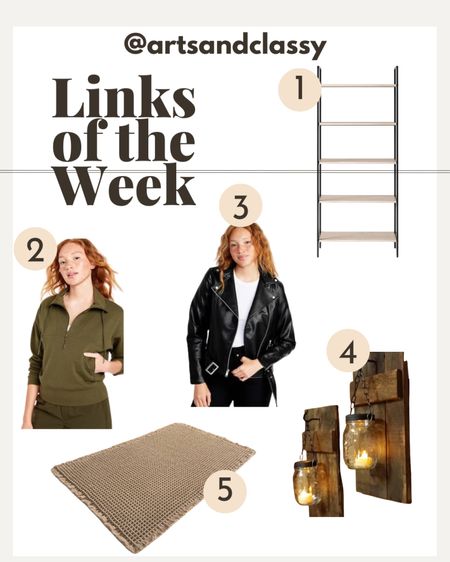 Here’s a roundup of this weeks best sellers and most loved finds! From winter fashion to home decor, most of these are on sale now.

Target, old navy, Etsy, Amazon, leather jacket, athleisure, ladder bookshelf, waffle bath mat, rustic decorr

#LTKhome #LTKsalealert