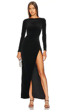 x REVOLVE Gregory Gown | Winter Black Long Sleeve Dress Black Velvet Dress Black Black Holiday Dress | Revolve Clothing (Global)