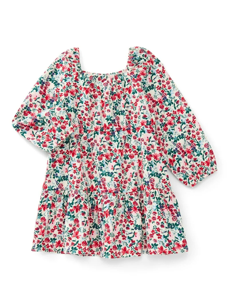 Wonder Nation Toddler Girls' Tiered Cotton Dress, Sizes 12M- 5T | Walmart (US)