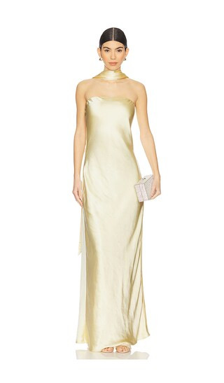 Lilia Gown in Soft Yellow | Revolve Clothing (Global)