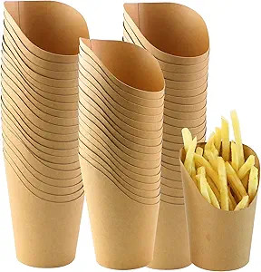 GothaBach 100 Pack 14oz Disposable Brown French Fries Cup Paper French Fries Cup Holder for Froze... | Amazon (US)