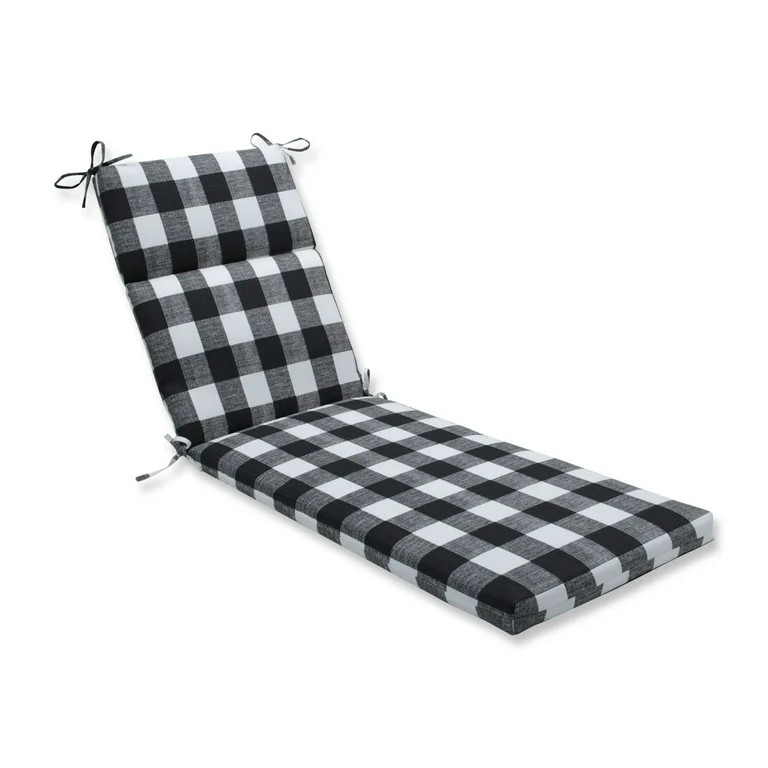 72.5" Black and White Plaid Outdoor Patio Chaise Lounge Cushion - Walmart.com | Walmart (US)