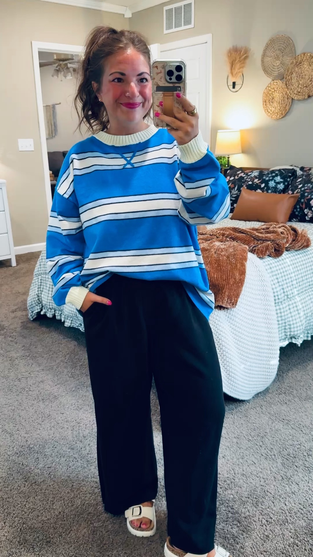 This striped sweater is such a fun pop of color! 💙 Paired with comfy black pants for an easy, casual look I’ll be reaching for all season! ✨


sandals: sold out, but linking similar options below!
pants: fit oversized // wearing a medium short
sweater: fits oversized // wearing a medium 

 #LTKootd #LTKMidsize #LTKWorkwear