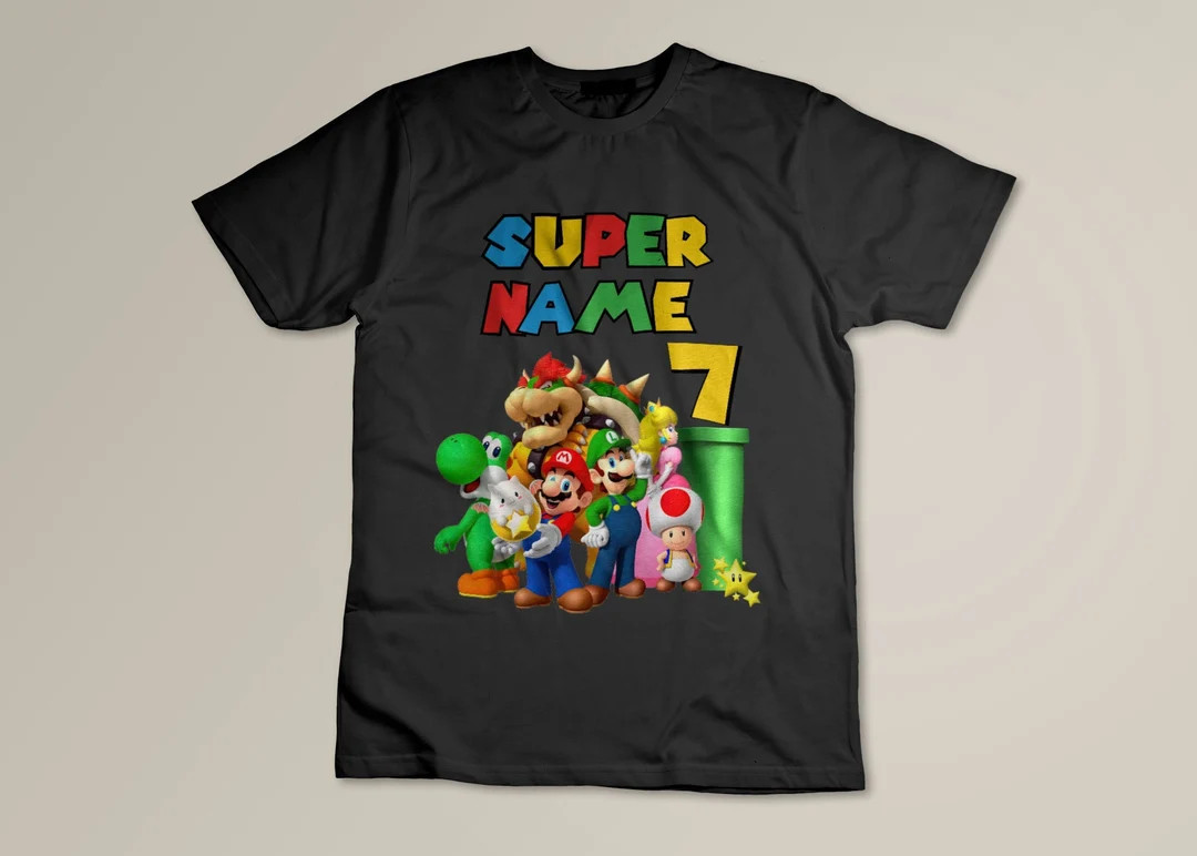 Super Mario Birthday Shirt, Super Mario family shirt, Custom Mario birthday shirt, Super Mario Bi... | Etsy (US)