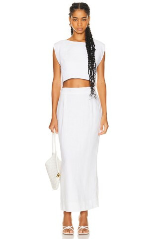 Posse Martina Crop Top in Ivory | FWRD | FWRD 