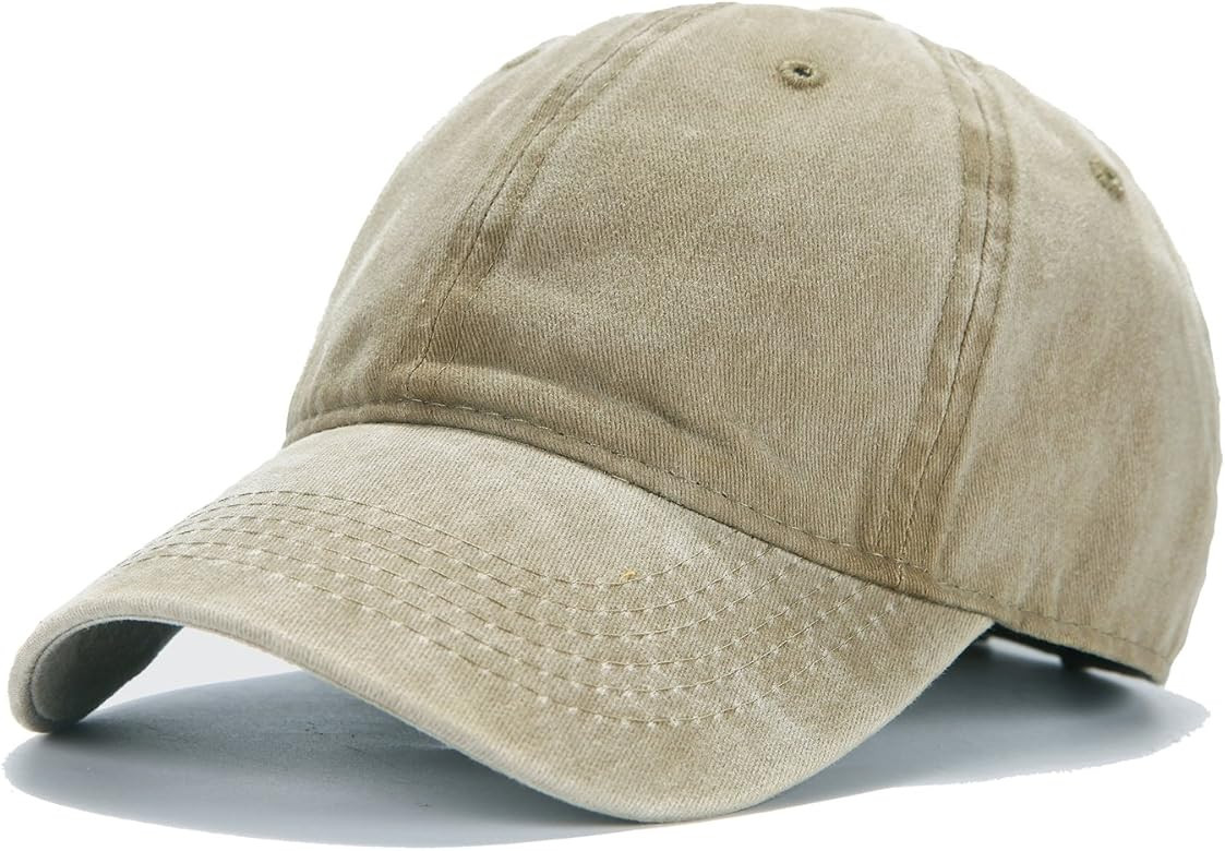 Edoneery Men Women Plain Cotton Adjustable Washed Twill Low Profile Baseball Cap Hat | Amazon (US)