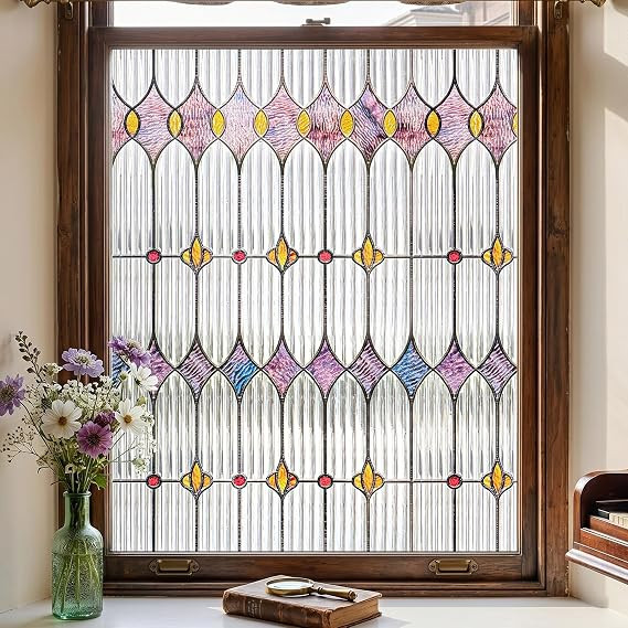 Window Privacy Film, Stained Glass Window Film, 17.5" x 78.7" | Amazon (US)