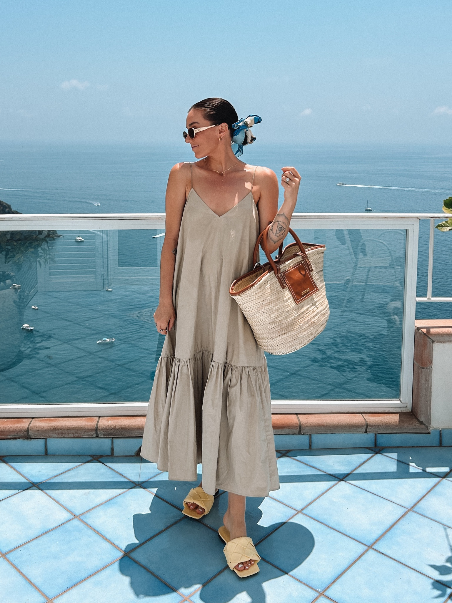 This dress is EVERYTHING in the summer heat 🔥
Ps: the silk scarf in my hair is vintage Christian Dior, so I tagged good alternatives ☀️

#LTKItBag #LTKTravel #LTKShoeCrush