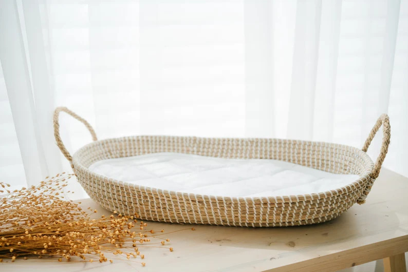 Baby Change Basket  Pad  Bassinet  Woven Table Basket | Etsy | Etsy (US)