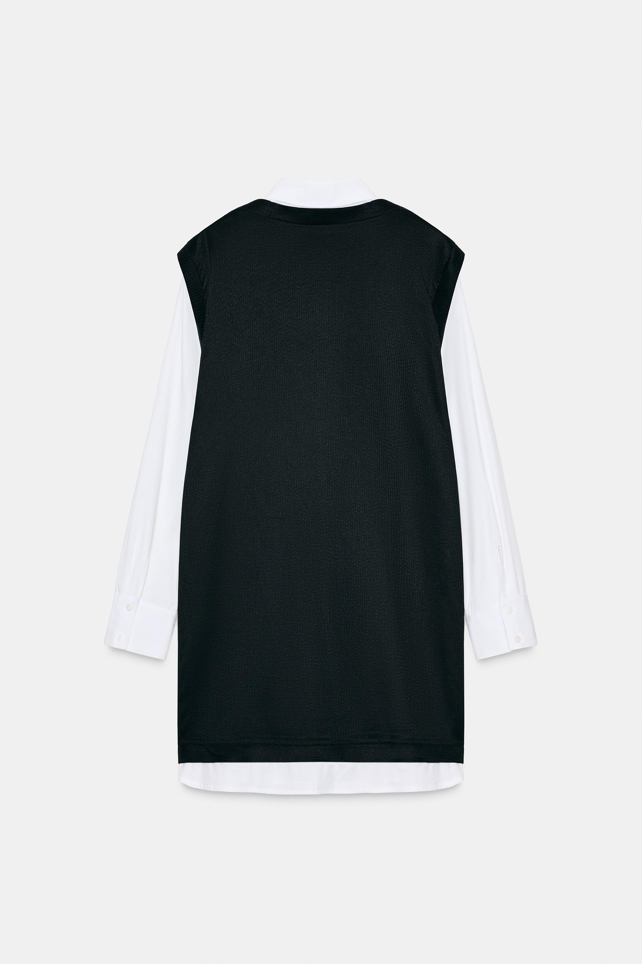 COMBINATION POPLIN MINI DRESS | Zara US