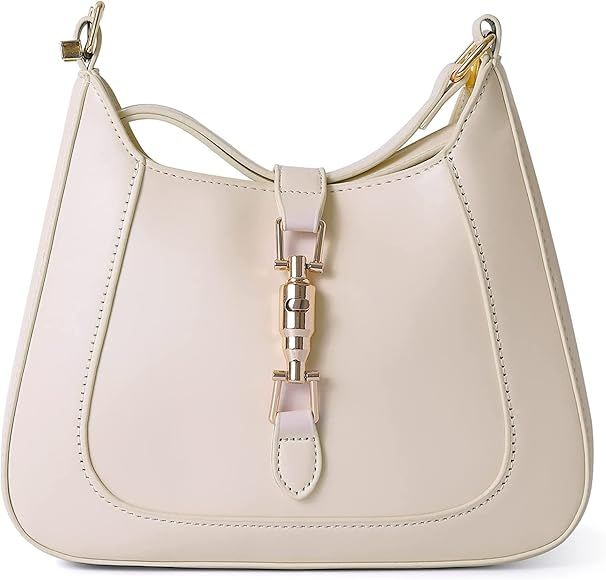 MKAE Fashion Ladies Shoulder Bag | Underarm PU Leather Handbag | Ladies Zipper Crossbody Bag (Whi... | Amazon (US)