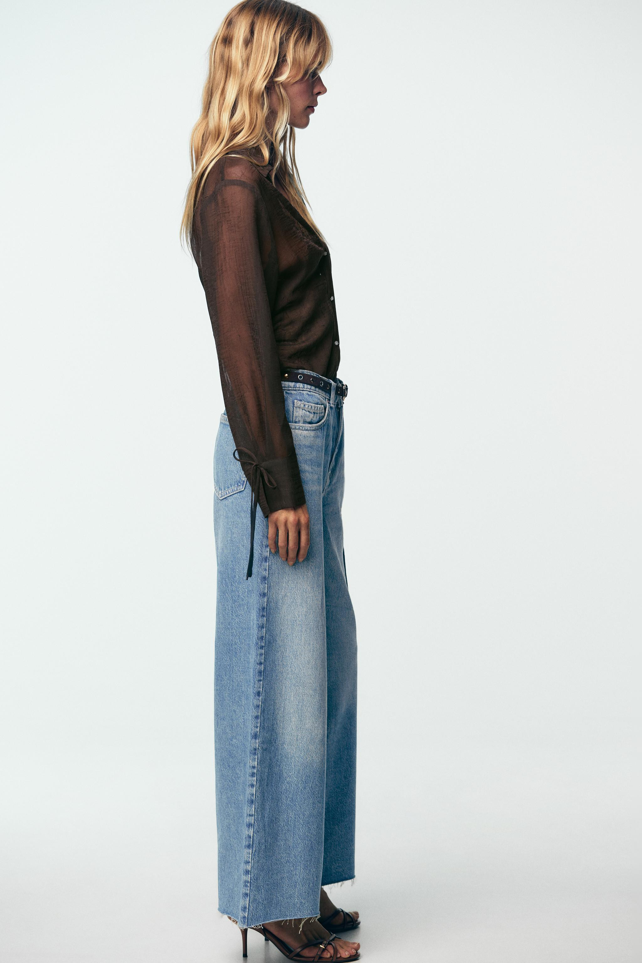 SEMI-SHEER SHIRT WITH TIES | Zara US