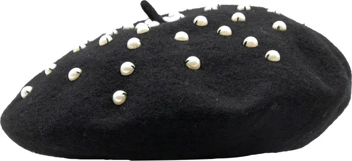 kate spade new york imitation pearl wool beret | Nordstrom | Nordstrom