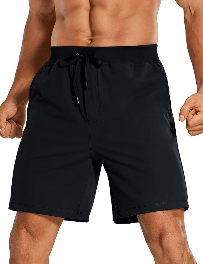 CRZ YOGA Men's Four-Way Stretch Workout Shorts - 7''/9'' Soft Durable Casual Athletic Shorts with... | Amazon (US)