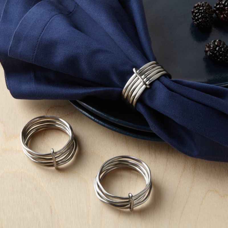 5-Ring Silver Napkin Ring + Reviews | Crate and Barrel | Crate & Barrel