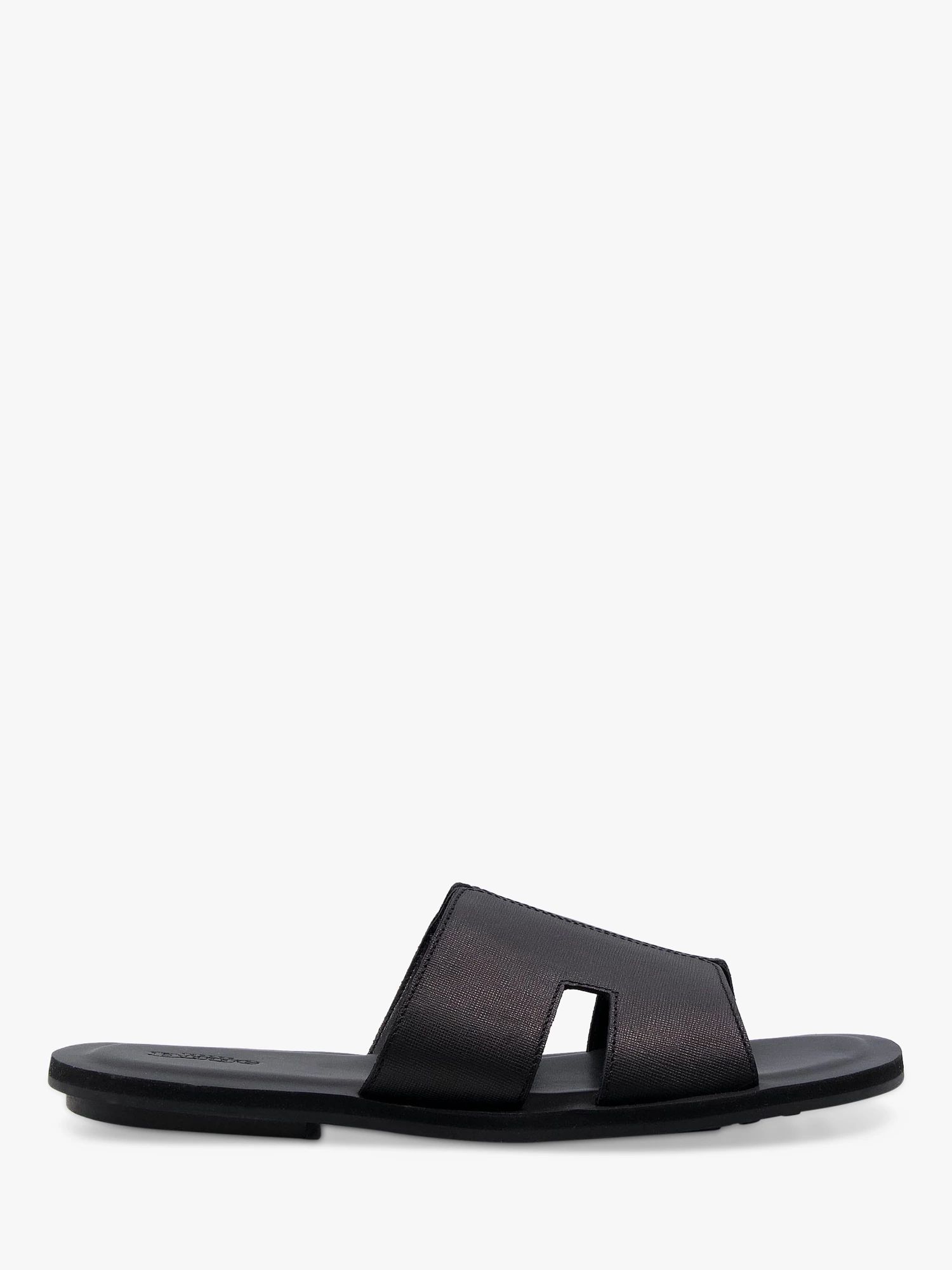 Dune Incense Embossed Leather Sandals, Black-leather | John Lewis (UK)