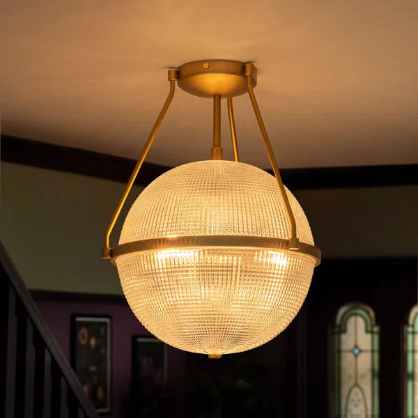 Neven Glass Semi Flush Mount | Wayfair North America