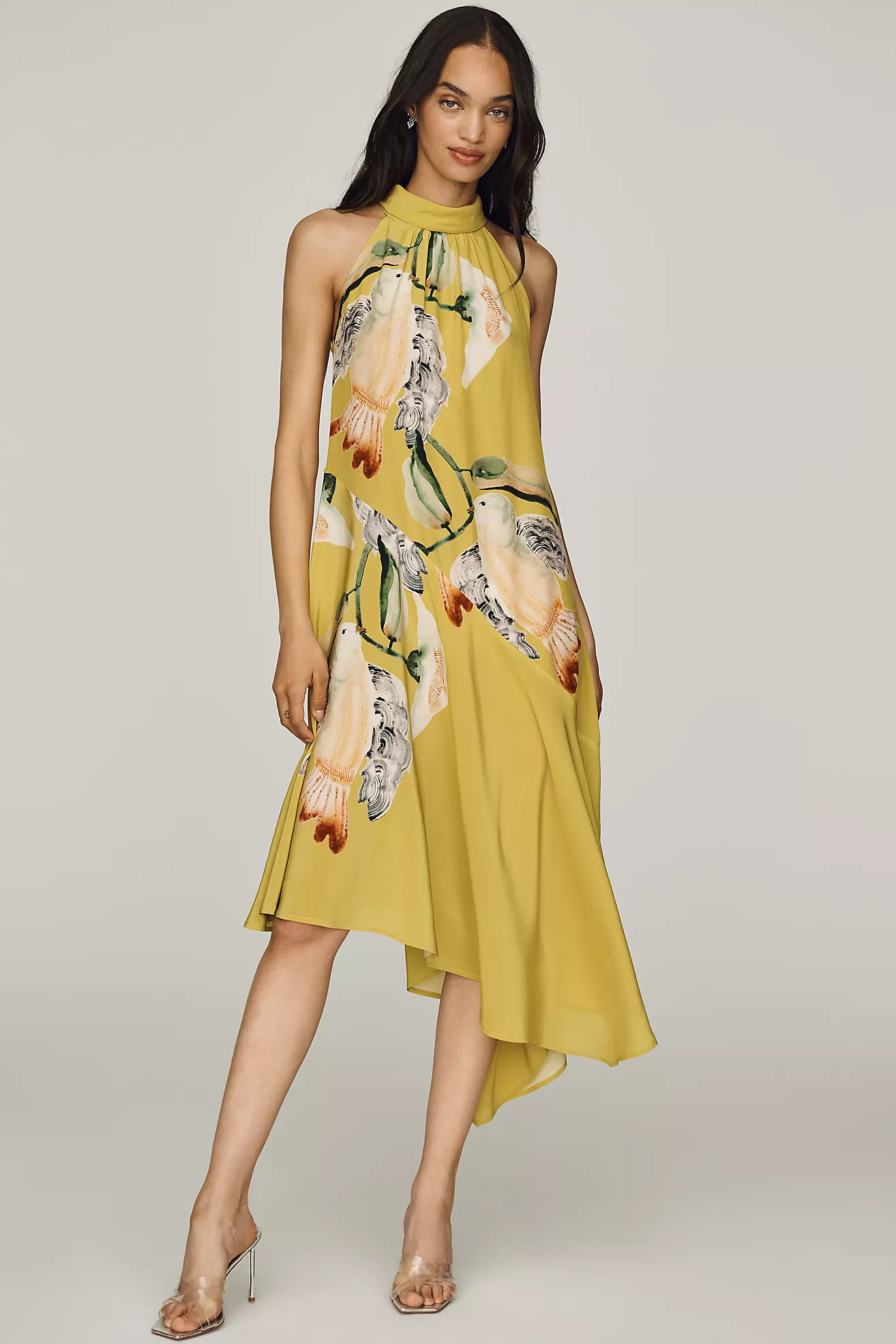 Victoria Poveda Silk Halter Midi Dress | Anthropologie (US)
