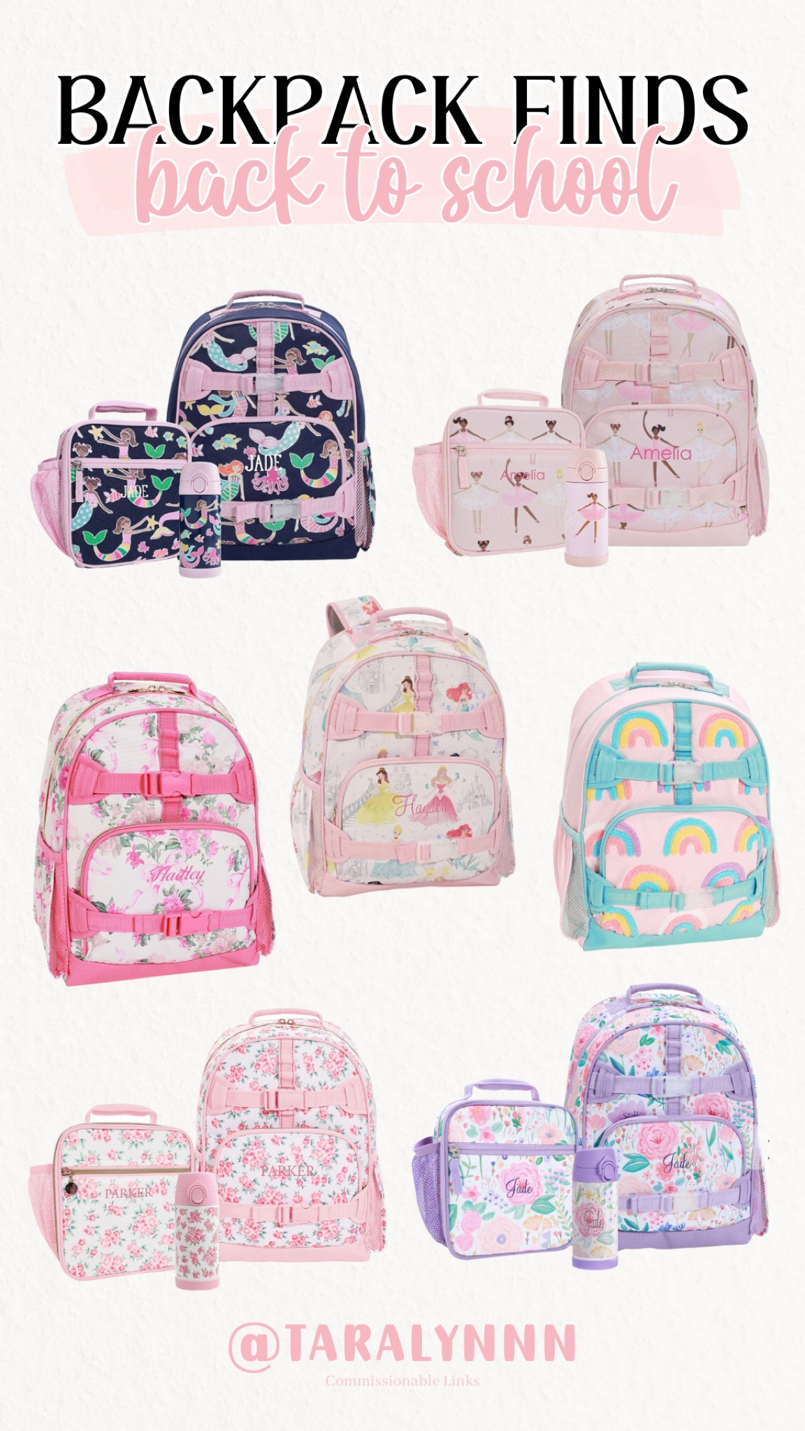 Mackenzie Pink Rainbows Chenille Backpacks