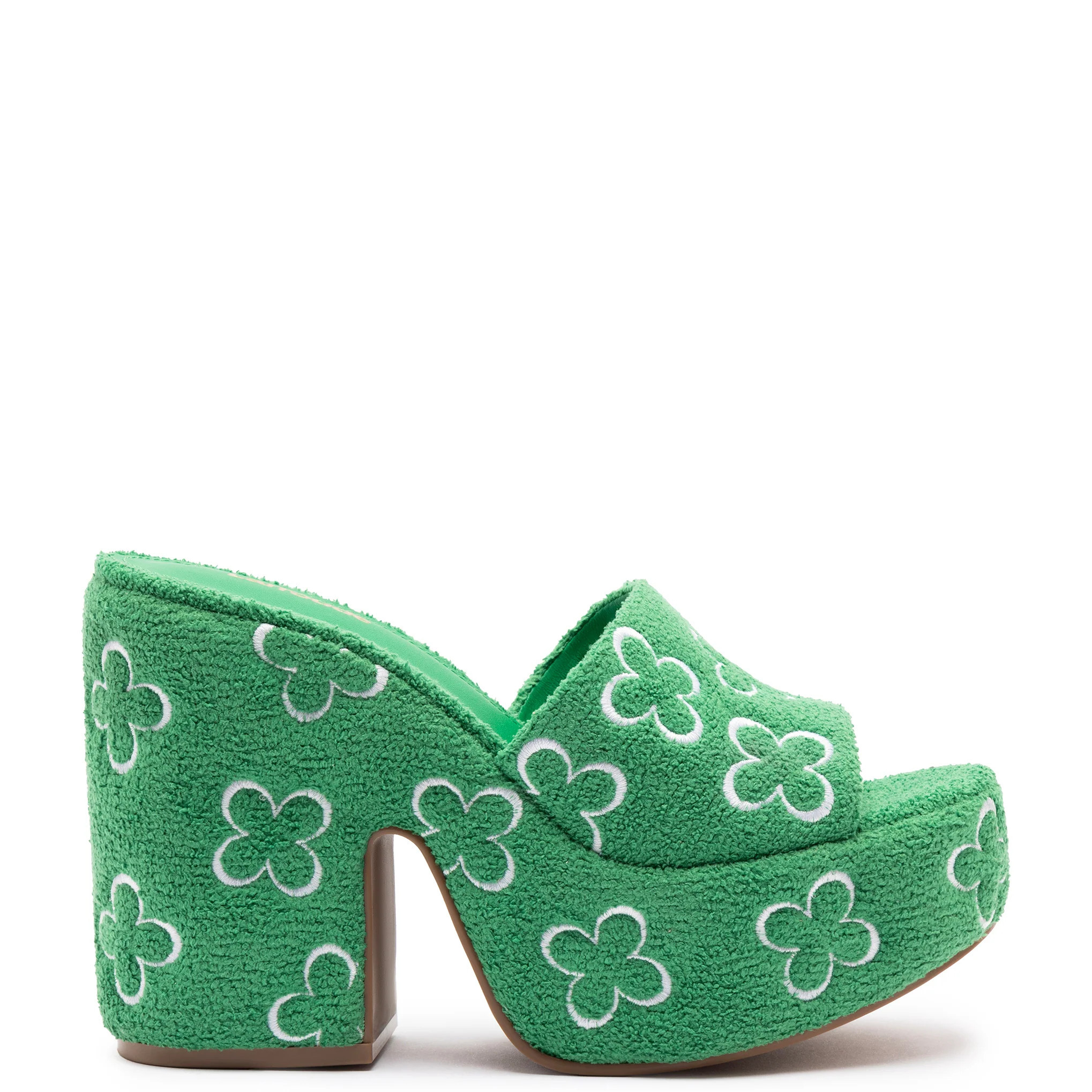 Margot Wedge In Evergreen Soft Towel | Larroude
