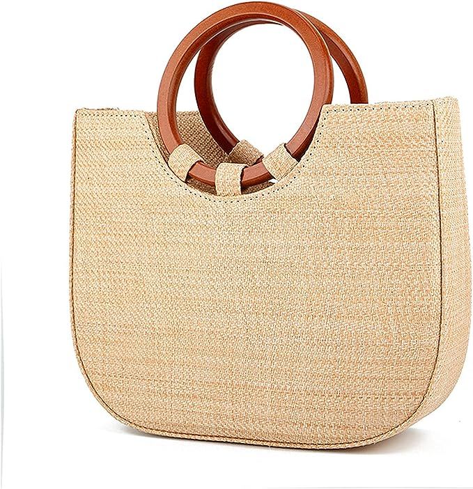 Meng Straw Bag Handbag Women Fashion Woven Straw Bag Summer Beach Bag Shoulder Crossbody Bags Pur... | Amazon (US)