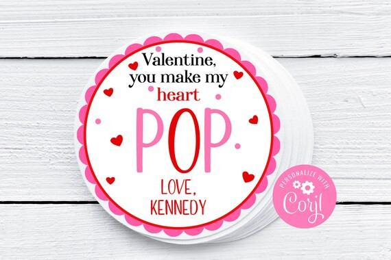 Printable You Make My Heart Pop Valentine Card for Kids School | Etsy | Etsy (US)