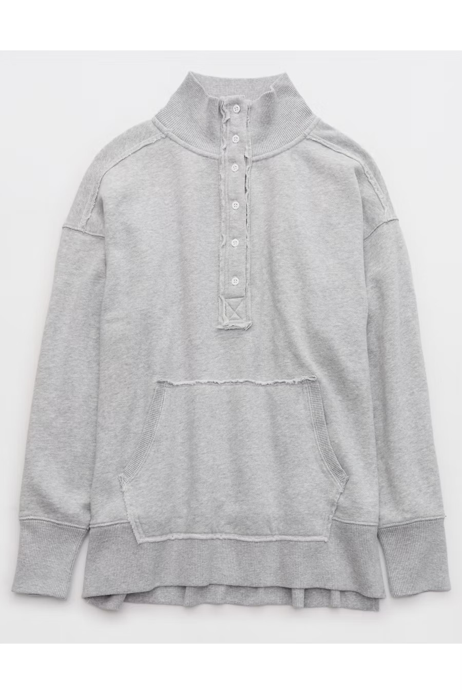 Aerie Vintage Popover Polo Sweatshirt Women's Medium Heather Gray XXS | American Eagle Outfitters (US & CA)