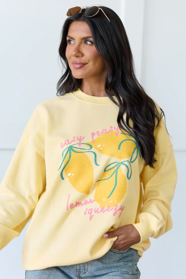 Easy Peasy Yellow Graphic Sweatshirt | Pink Lily