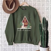 Snow Christmas Sweatshirt, Holiday Winter Christmas, Sweater Gifts For Her | Etsy (US)