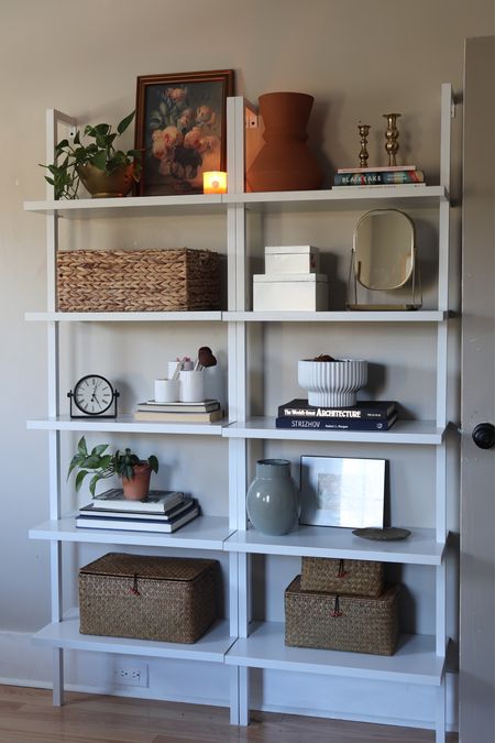 Bedroom shelves with both form & function

Bedroom organization, shelf styling, ladder shelves 

#LTKSeasonal #LTKhome