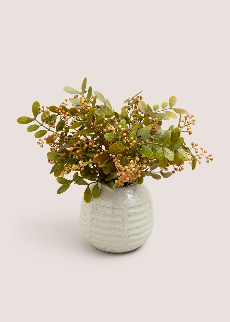 Green Shrub in Cream Vase (20cmx20cmx34cm) | Matalan (UK)