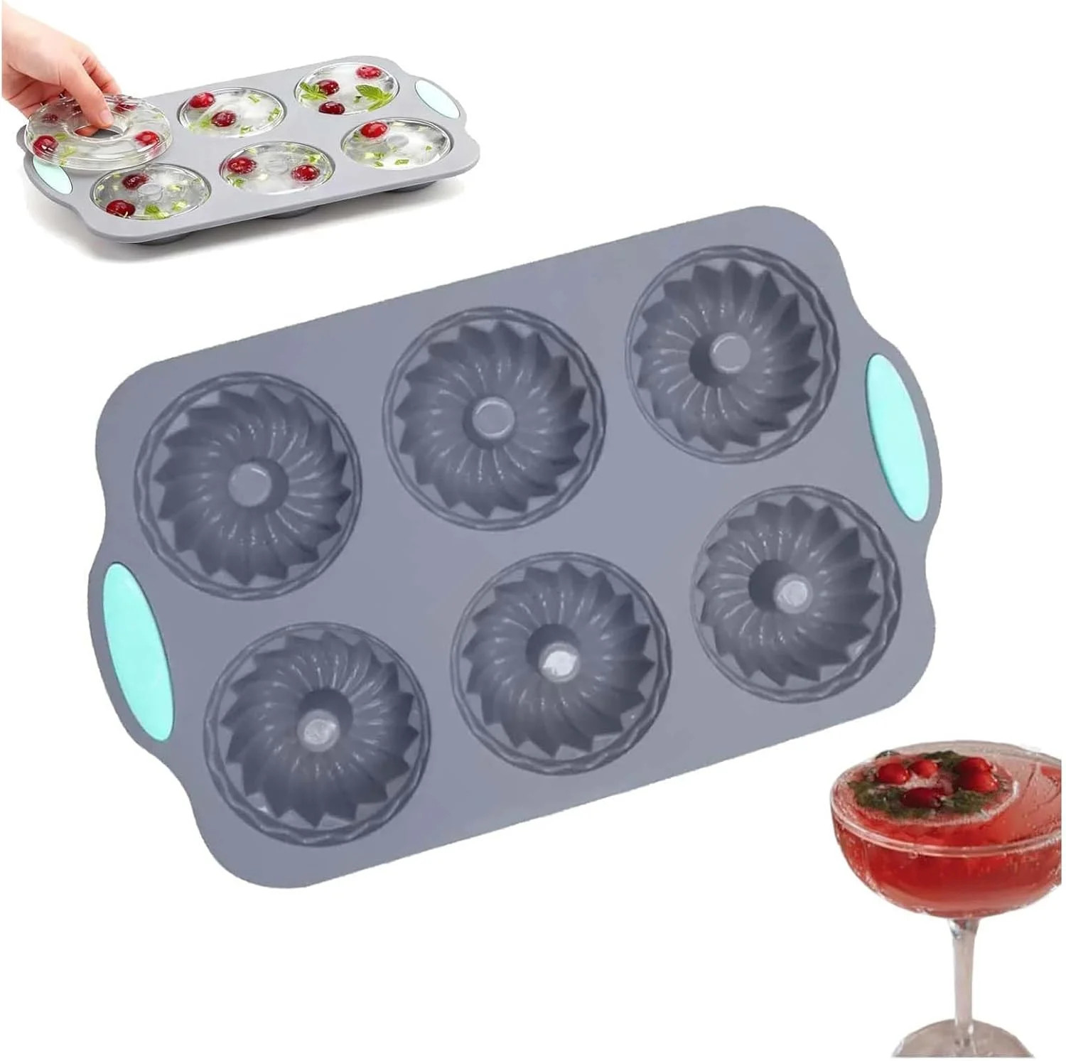 Wreath Ice Mold, Christmas Silicone Ice Cube Tray for Holiday Drinks, Multi-Use Wreath Shaped Mol... | Walmart (US)