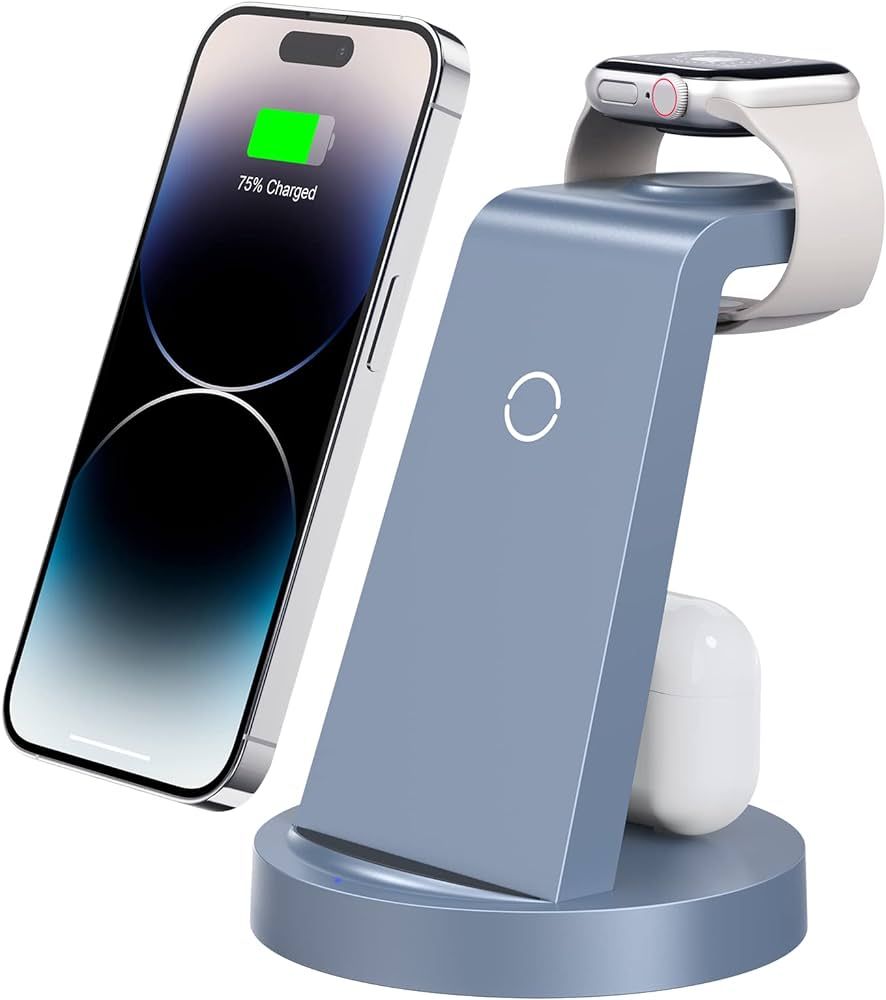 3 in 1 Charging Station for iPhone, Wireless Charger for iPhone 14 13 12 11 X Pro Max & Apple Wat... | Amazon (US)