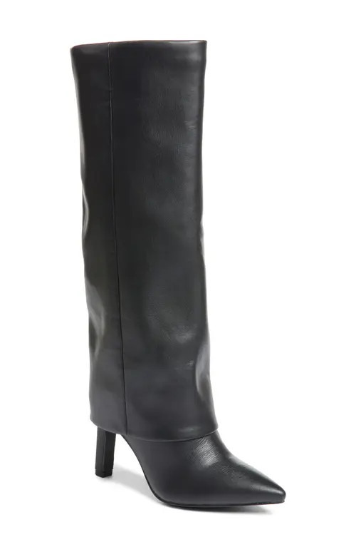 Chinese Laundry Fave Foldover Shaft Pointed Toe Knee High Boot in Black at Nordstrom, Size 11 | Nordstrom