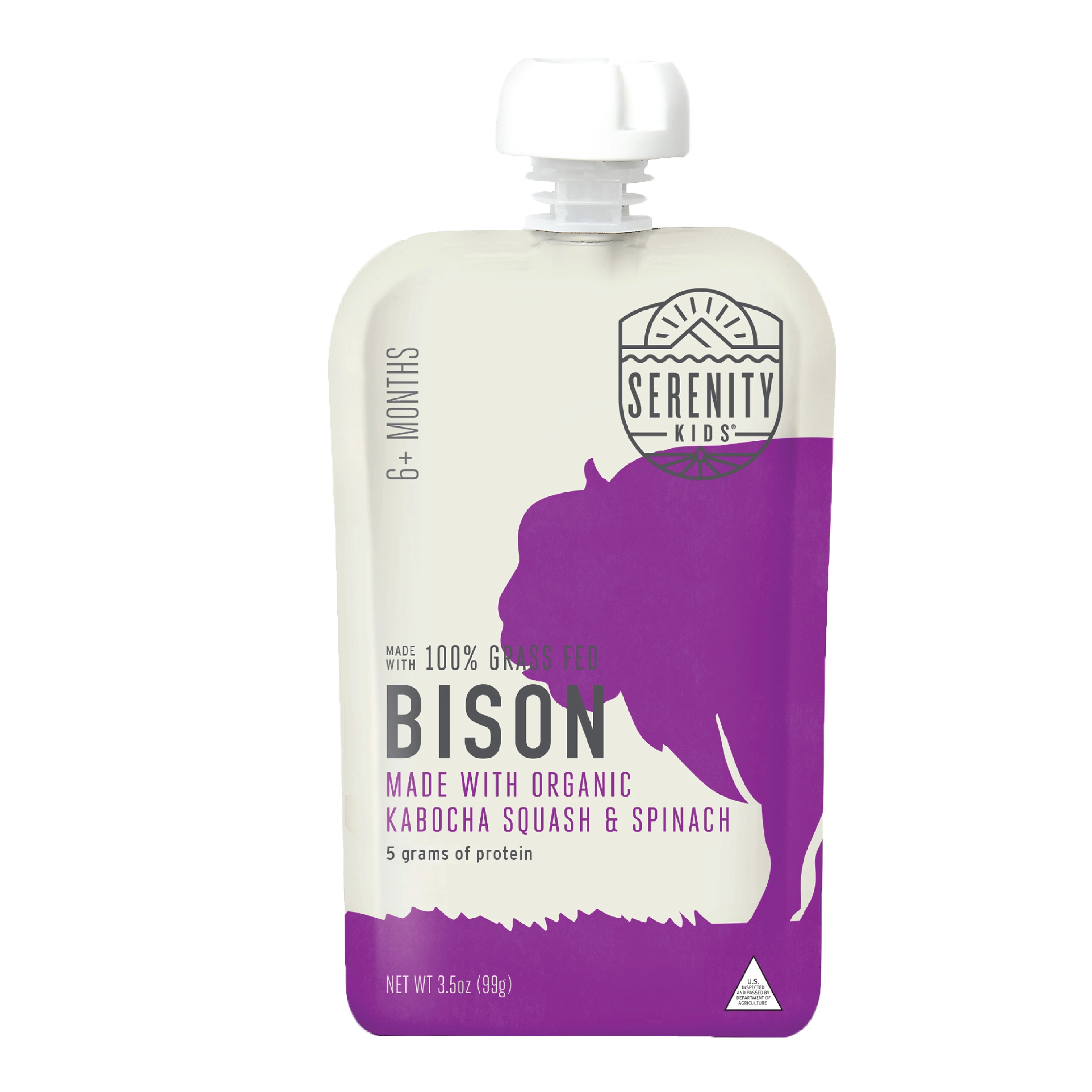 Serenity Kids Organic Stage 2 Baby Food, Grass Fed Bison with Kabocha Squash and Spinach, 3.5 oz ... | Walmart (US)