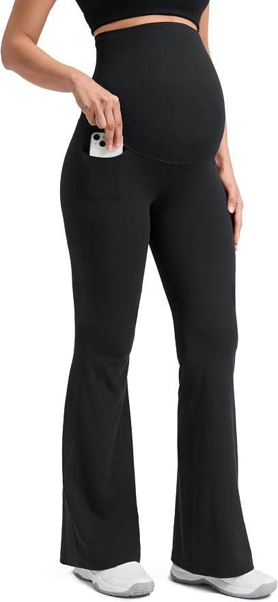 CRZ YOGA Maternity Flare Leggings Pocket 33'' | Amazon (US)