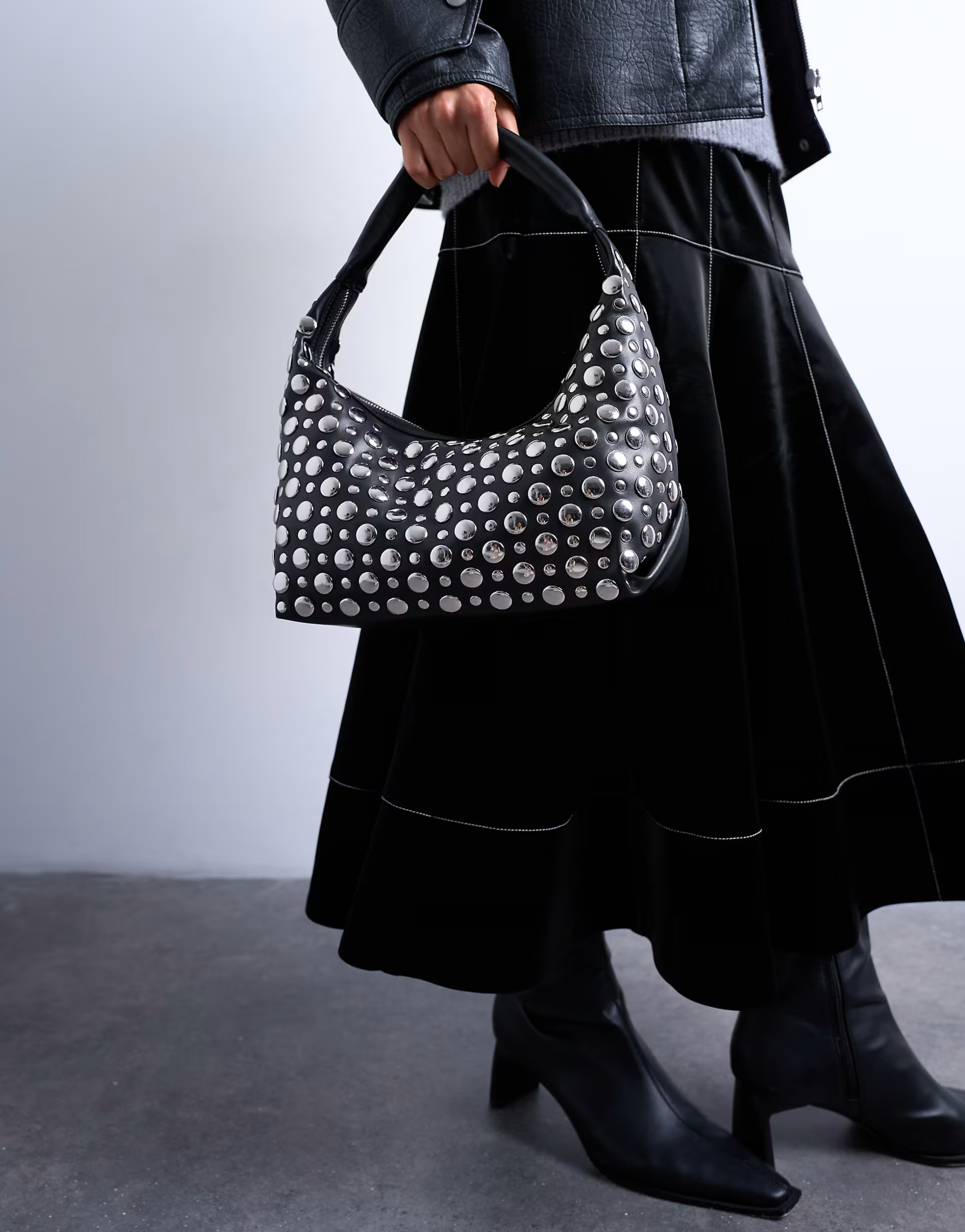 Topshop Samantha studded shoulder bag in black | ASOS | ASOS (Global)