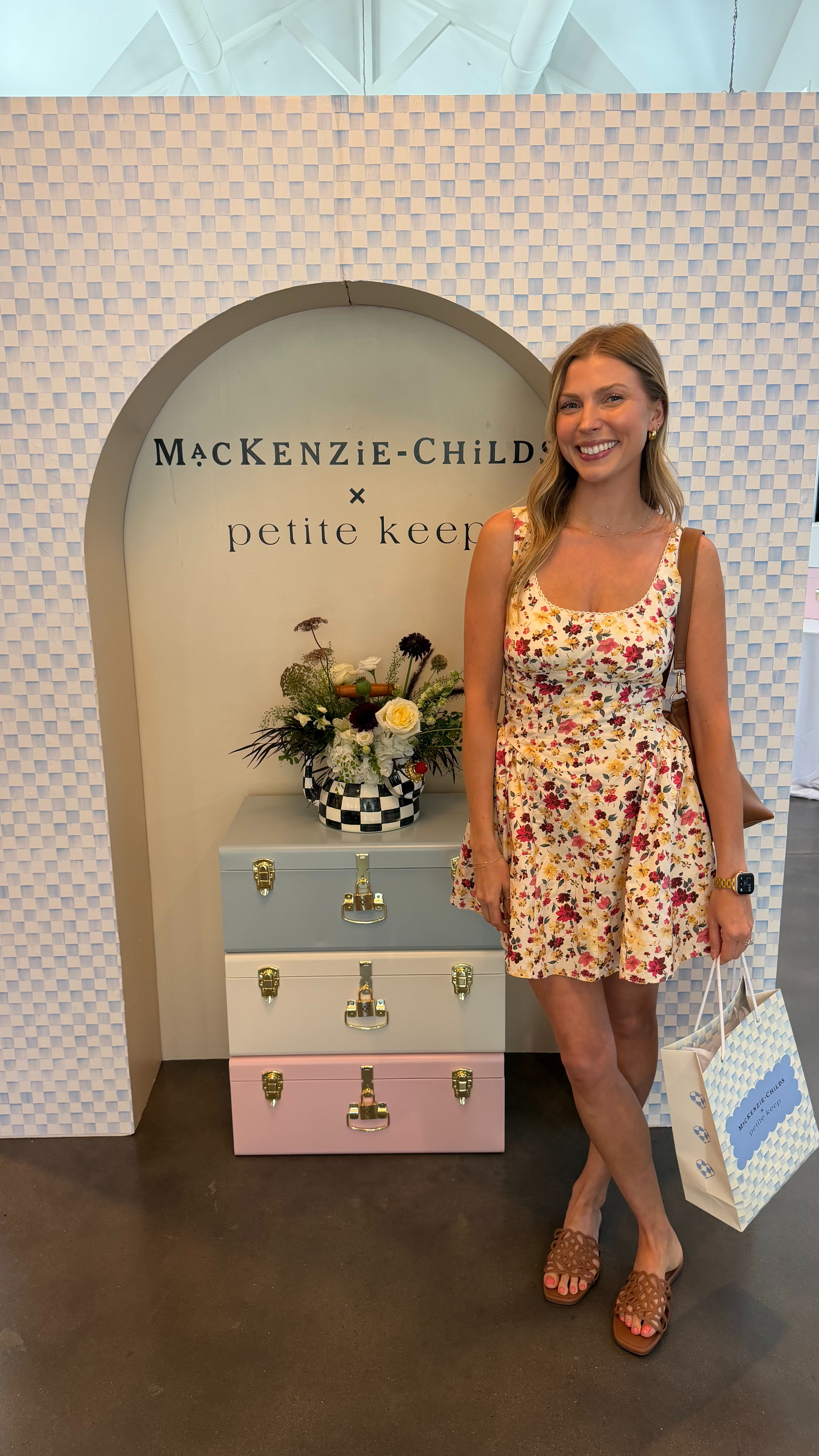 Outfit I wore to the Petite Keep x MacKenzie Childs event! Wearing small in dress  

 #LTKootd #LTKmomlife