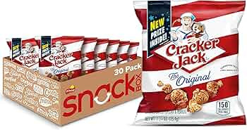 Cracker Jack Caramel Coated Popcorn & Peanuts, Original, 1.25 Ounce Bags (Pack of 30) | Amazon (US)