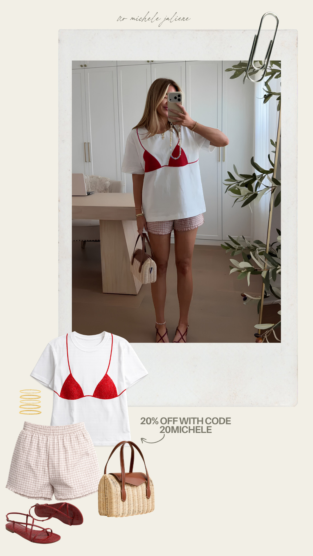 this whole outfit is on sale 🤍 use code: 20MICHELE for 20% off at bohme // tee: medium // shorts: small 

sale alert, summer outfits, casual outfits, graphic tee, matching set, strappy sandals, michele jaliene 

 #LTKootd #LTKSaleAlert