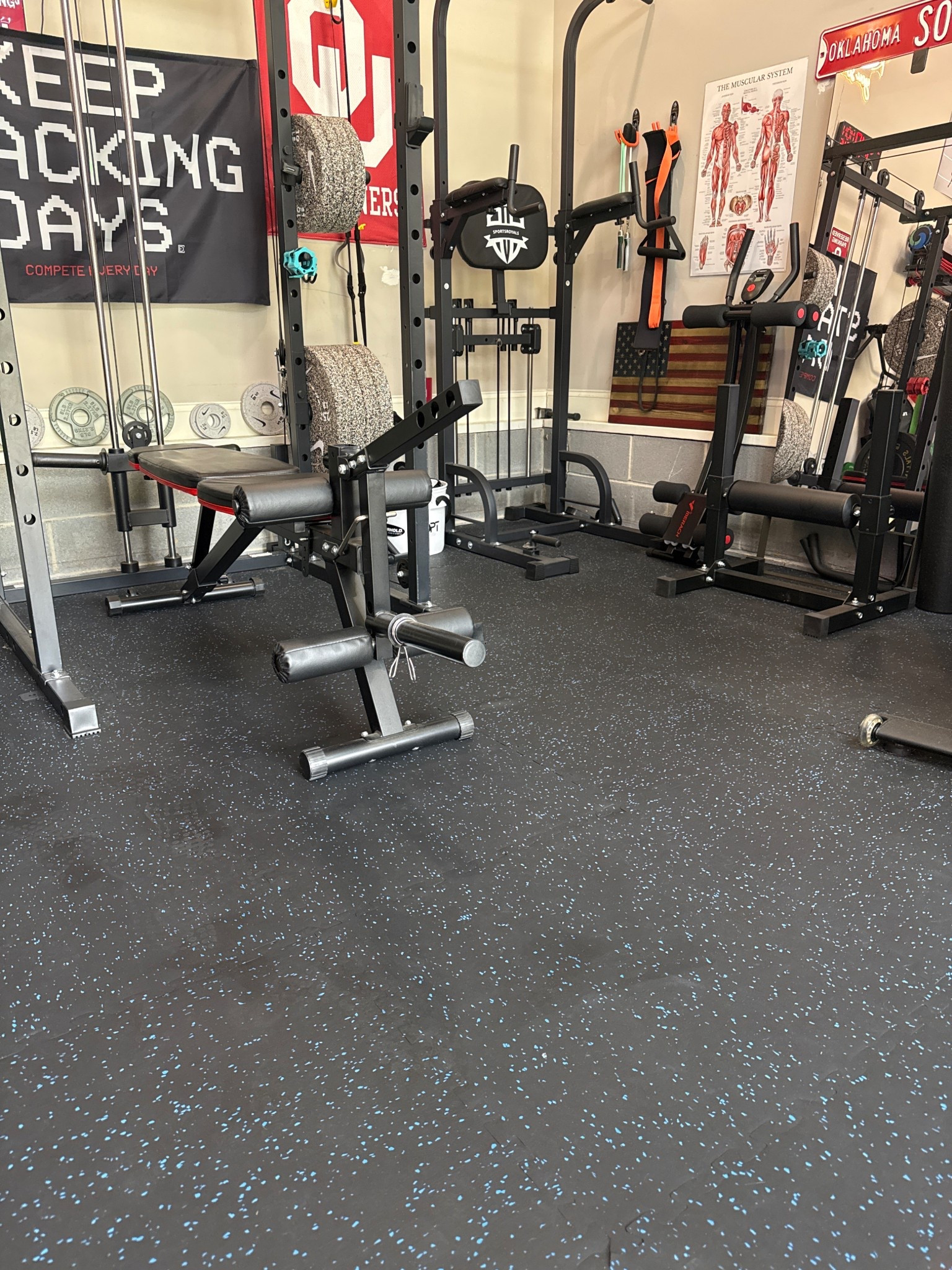 Loving how easy to install these soft gym floor tiles were. Really elevates the look of the gym

#LTKdayinmylife #LTKfitnessgoals #LTKActive