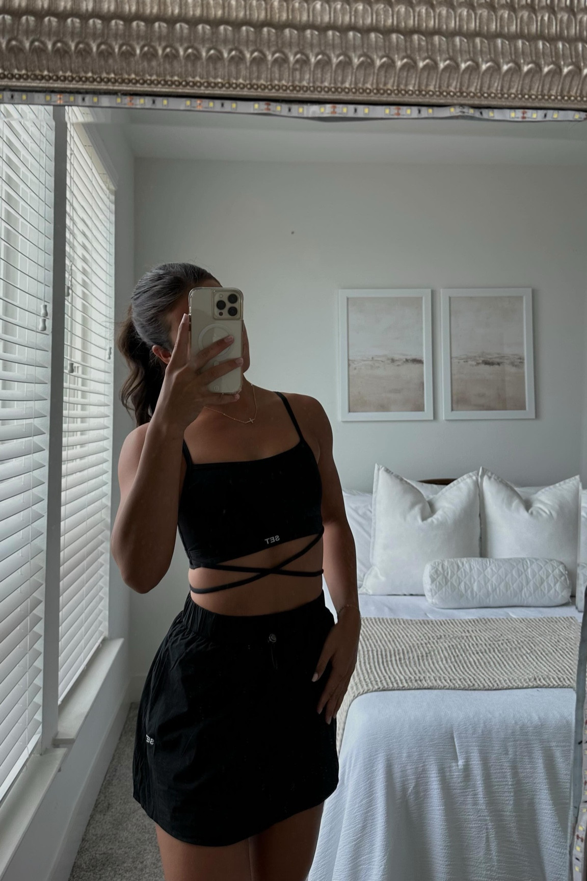Black sports bra + skirt 

#LTKStyleTip #LTKFitness #LTKActive